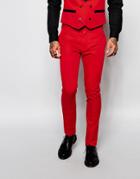 Religion Suit Pants In Skinny Fit - Red