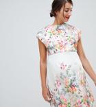 Asos Design Maternity Placement Floral Shift Mini Dress - Multi
