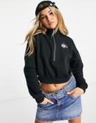 Nike Logo Twist Pack Half-zip Crop Sweatshirt In Black