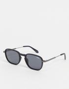 Quay Grounded Unisex Round Sunglasses In Black