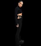 Asyou Tie Side Coordinating Flares With Cut-out In Black