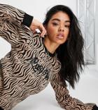 Russell Athletic Animal Print Crewneck Sweatshirt In Black And Beige