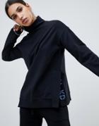 Na-kd Embroidered Logo High Neck Sweatshirt - Black
