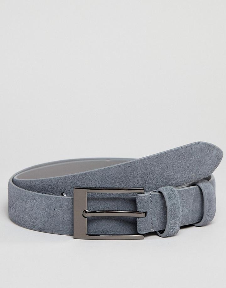 Smith And Canova Skinny Suede Belt - Gray