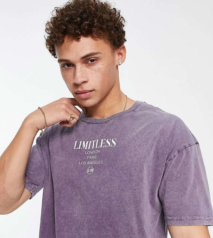 New Look Oversized T-shirt With Limitless Print In Washed Purple