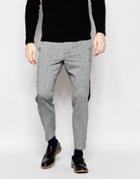 Asos Slim Smart Pants In Tweed With Stripe - Gray