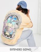 Asos Design Oversized T-shirt In Orange With Graphic Back Print