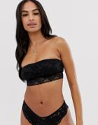 New Look Lace Bandeau In Black - Black