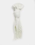 My Accessories London Super Soft Scarf With Tassels In White