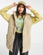 Cotton: On Recycled Padded Vest In Taupe-gray