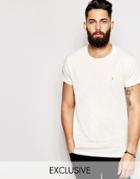 Farah T-shirt With F Logo In Slim Fit Exclusive - Cream
