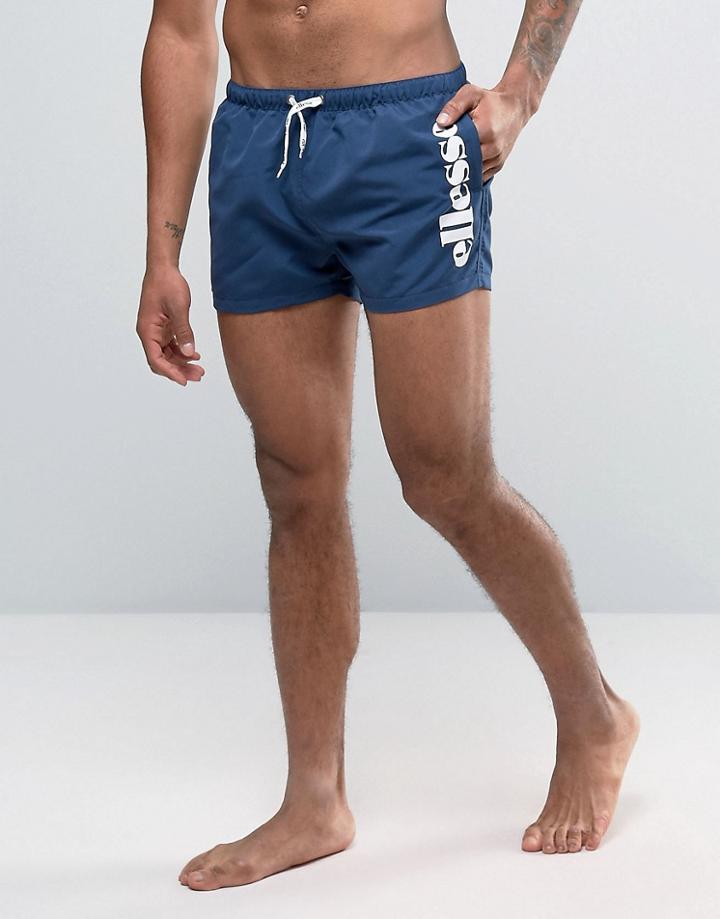 Ellesse Block Side Logo Swim Shorts In Navy - Navy