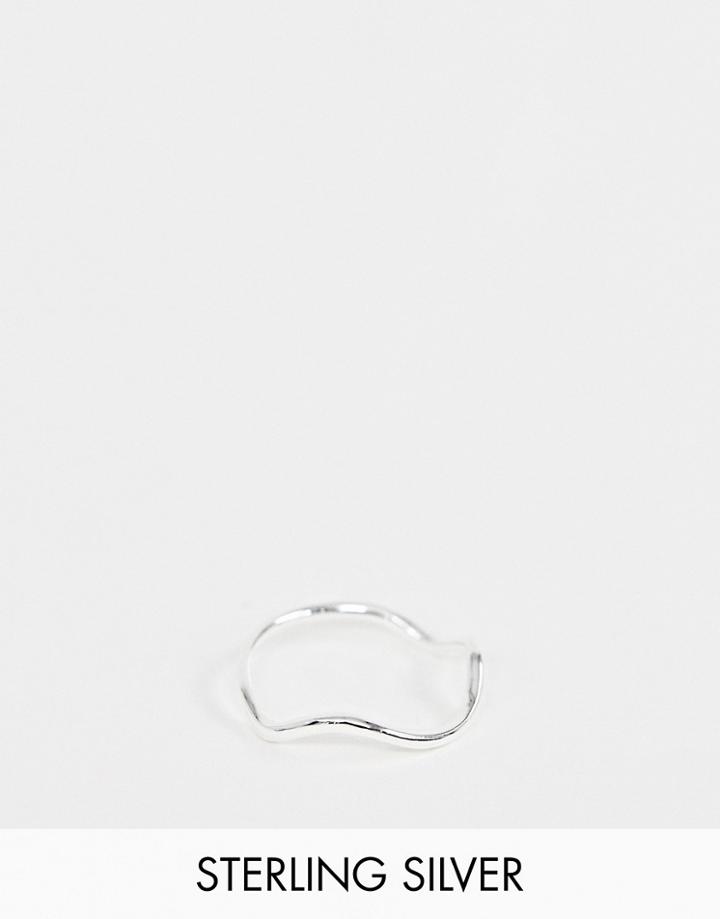 Asos Design Sterling Silver Ring In Wiggle Design - Silver