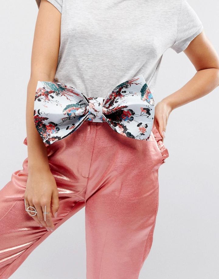 Asos Floral Oversized Bow Waist Belt - Multi