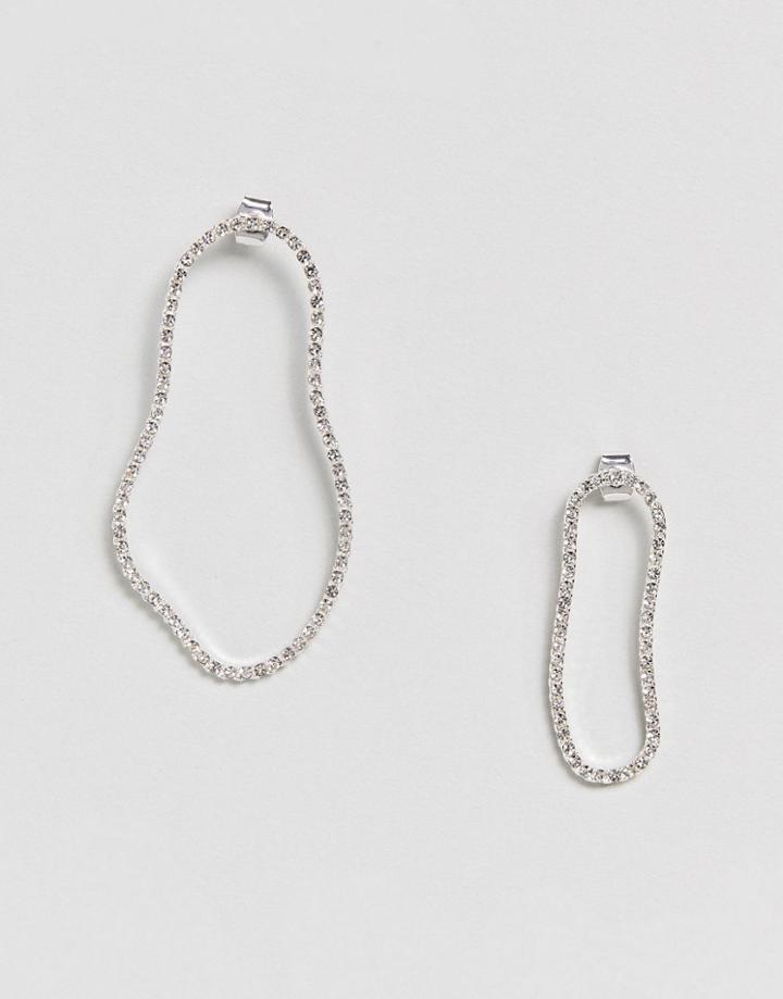 Weekday Halo Rhinestone Earrings - Silver