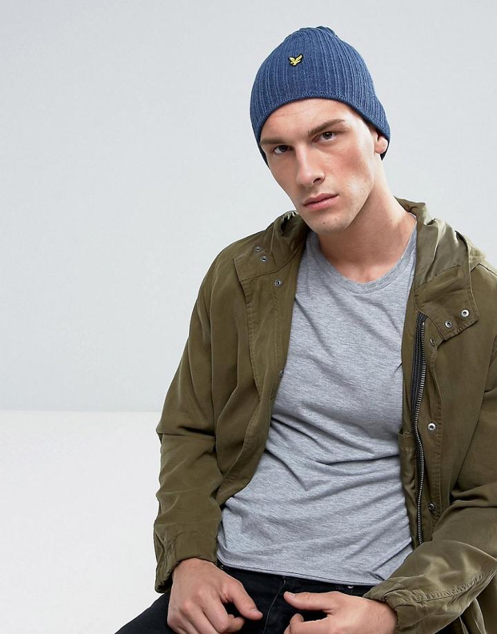 Lyle & Scott Ribbed Beanie - Navy