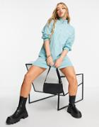 Missguided Sweater Dress In Teal-green