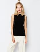 Samsoe & Samsoe Kinna Sleeveless Slinky T-shirt - Black
