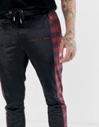 Liquor N Poker Jogger In Plaid Velour - Multi