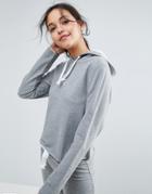 Asos Lounge Raw Edge Hoodie - Gray