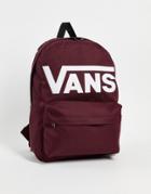 Vans Old Skool Drop V Backpack In Burgundy-red