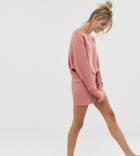 Asos Design Mix & Match Lounge Knitted Rib Short - Pink