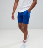 Asos Design Tall Slim Chino Shorts In Royal Blue - Blue