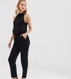 Asos Design Maternity Under The Bump Tall Ultimate Jersey Peg Pants-black
