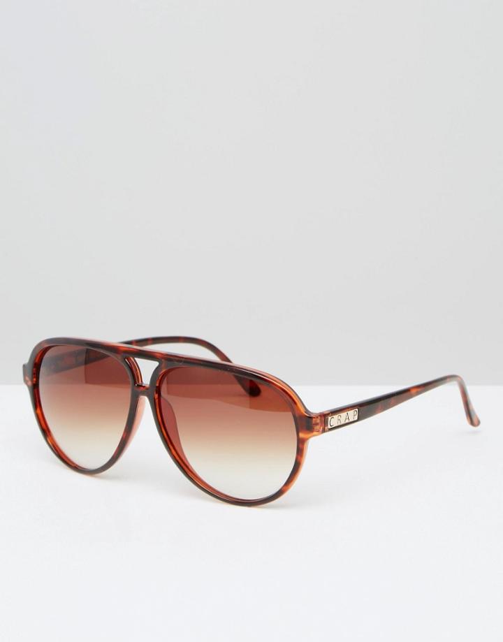 Crap Eyewear Aviator In Brown Tortoise - Gloss Tort