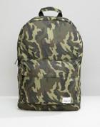 Spiral Backpack In Camo Print - Green