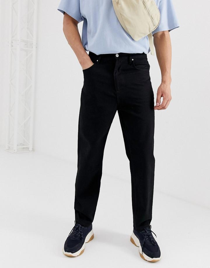 Asos Design High Waisted Jeans In Black - Black