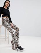 Lasula Flare Pant In Snake Print - Multi