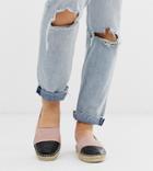 Solillas Exclusive Pink Suede Espadrilles With Black Toe Caps - Pink