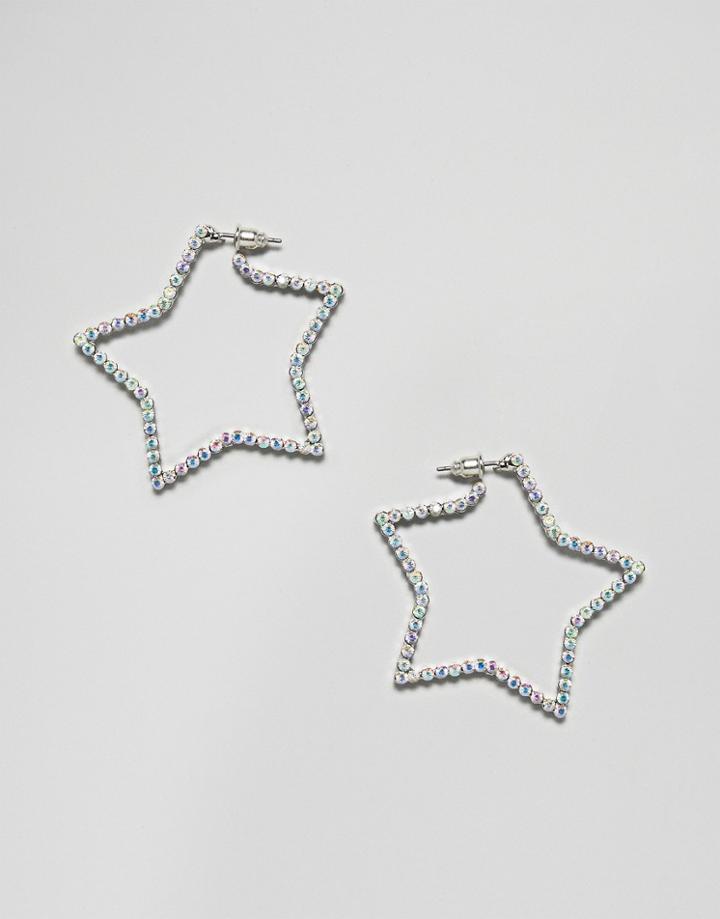 Skinny Dip Star Hoops - Silver