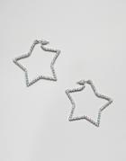 Skinny Dip Star Hoops - Silver