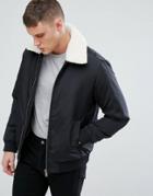 Selected Homme+ Flight Jacket With Removable Fleece Collar - Black