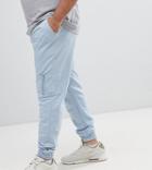 Asos Design Plus Skinny Joggers With Ma1 Pocket In Light Blue - Blue
