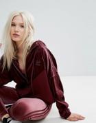 Adidas Originals Velvet Vibes Hooded Track Top - Red