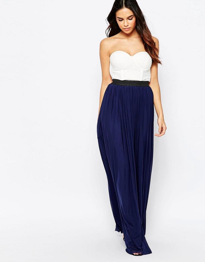 Rare Bandeau Maxi Dress With Contrast Skirt