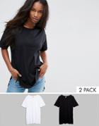 Asos Ultimate Easy Boyfriend T-shirt 2 Pack - Multi