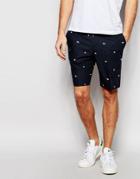 Asos Skinny Smart Shorts In Print - Multi