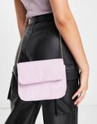 Truffle Collection Cord Cross Body With Chain Strap In Lilac-purple