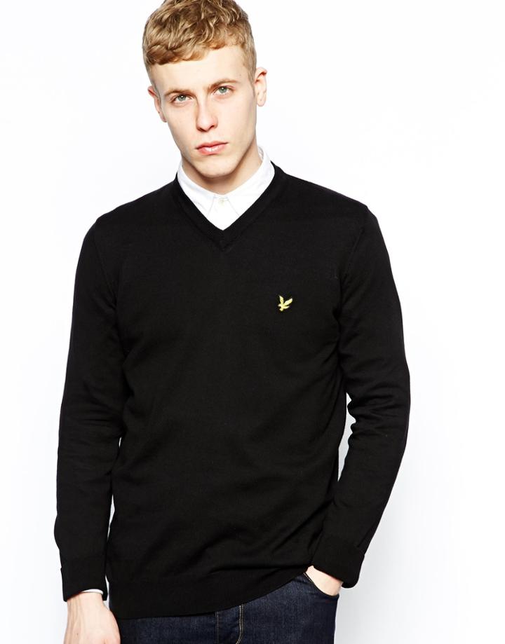 Lyle & Scott Sweater With V Neck - Black