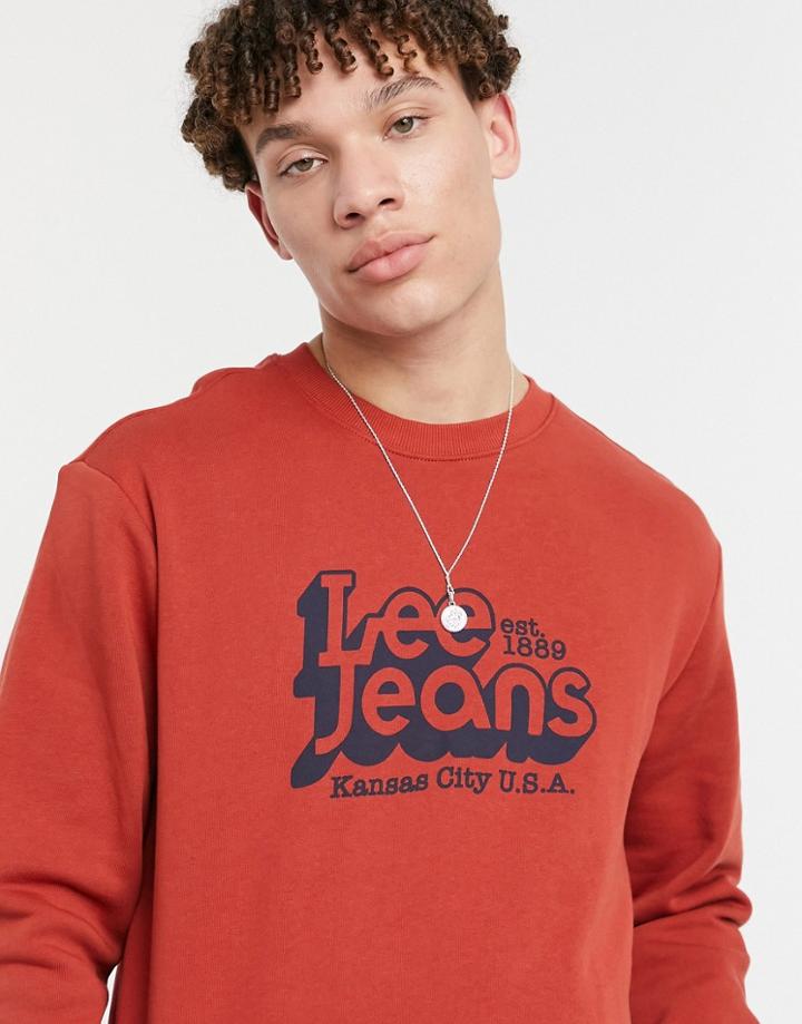 Lee 70s Logo Crew Neck Sweatshirt-red