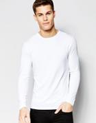 New Look Muscle Fit Long Sleeve T-shirt In White - White
