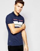 Tommy Hilfiger Polo With Chest Stripe - Navy