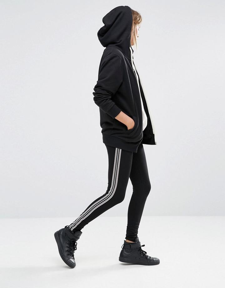 New Look Side Stripe Leggings - Black