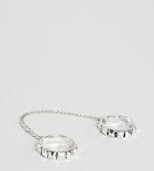 Reclaimed Vintage Inspired Double Ring With Chain In Silver Exclusive To Asos - Silver