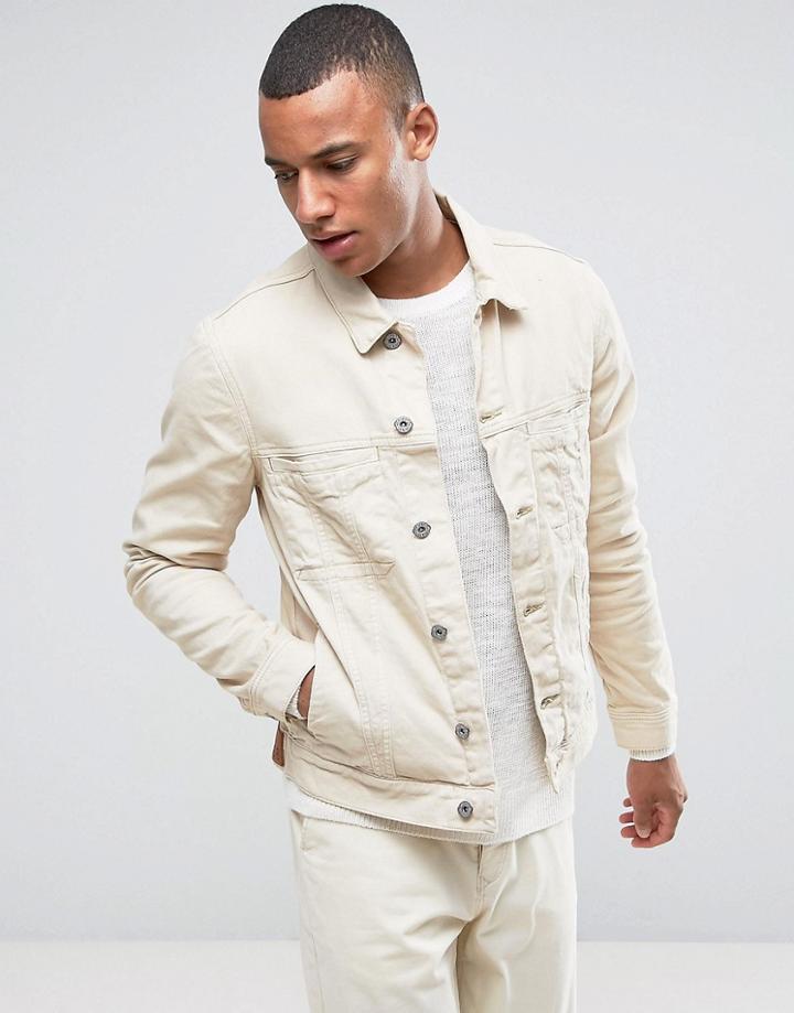 Esprit White Denim Jacket With Distressed Details - White