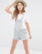 New Look Acid Wash Overall - Gray